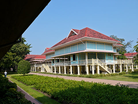 The summer seaside palace is located midway between Cha-Am and Hua Hin